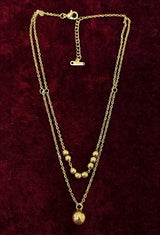 GOLDEN BALL DUO LAYER NECKLACE view 1