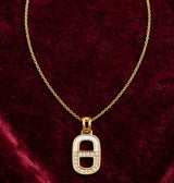 LUXE WHITE ENAMEL PENDANT NECKLACE view 1