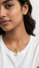 LUXE WHITE ENAMEL PENDANT NECKLACE view 2