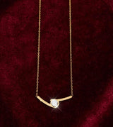 CURVE BAR SOLITAIRE NECKLACE view 1