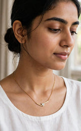 CURVE BAR SOLITAIRE NECKLACE view 2