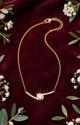 CURVE BAR SOLITAIRE NECKLACE view 3