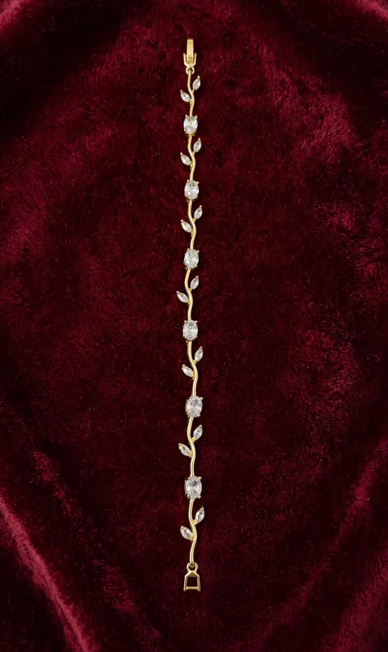 CRYSTAL VINE LEAF BRACELET