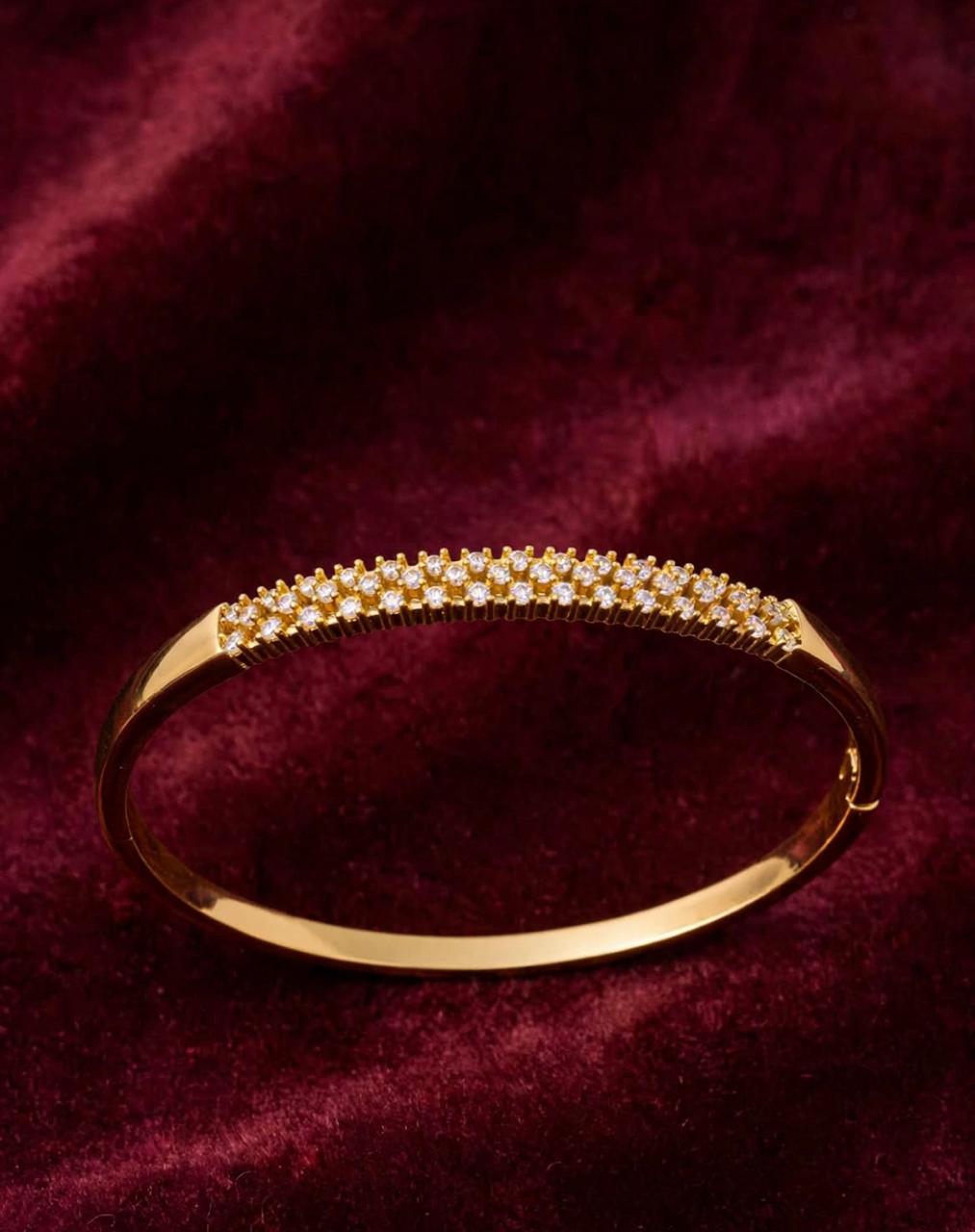 HALF DIAMOND PAVE CUFF KADA BRACELET