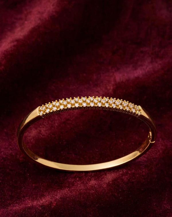 HALF DIAMOND PAVE CUFF KADA BRACELET