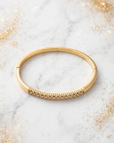 HALF DIAMOND PAVE CUFF KADA BRACELET view 4