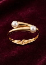 TWIN PEARL BYPASS CUFF BANGLE view 1