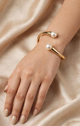 TWIN PEARL BYPASS CUFF BANGLE view 3