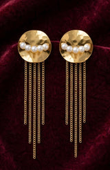 GOLD PEARL TASSELEARRINGS view 1