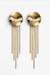 GOLD PEARL TASSELEARRINGS view 3