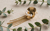 GOLD PEARL TASSELEARRINGS view 2