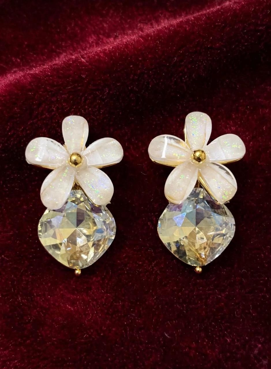 FLORAL CRYSTAL DROP STUDS