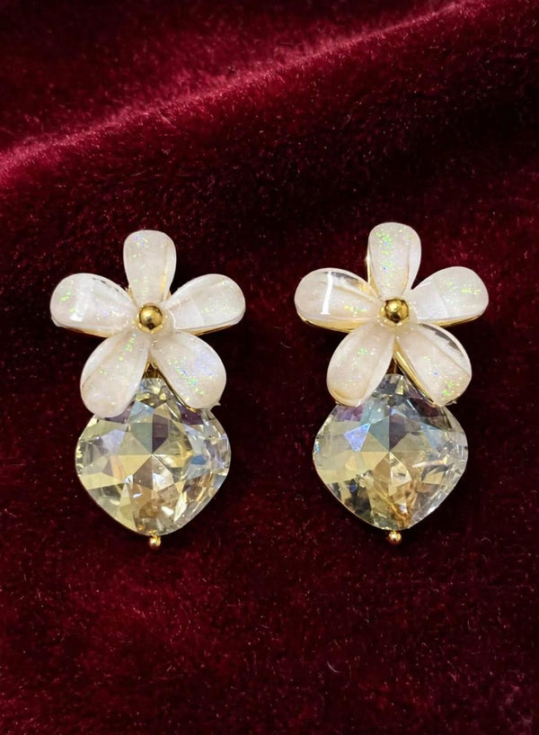 FLORAL CRYSTAL DROP STUDS