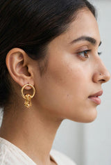 DRAPE HOOP GOLD EARRING view 2