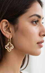 CLOVER 2-IN-1 HOOP EARRINGS view 2