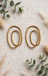 DOUBLE OVAL HOOPS EARRINGS view 3