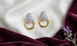 LAVENDER SWIRL OVAL DROPS EARRINGS view 3