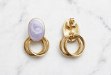 LAVENDER SWIRL OVAL DROPS EARRINGS view 4