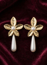 FLOWER PEARL DROP EARRINGS view 4
