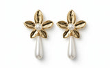 FLOWER PEARL DROP EARRINGS view 1